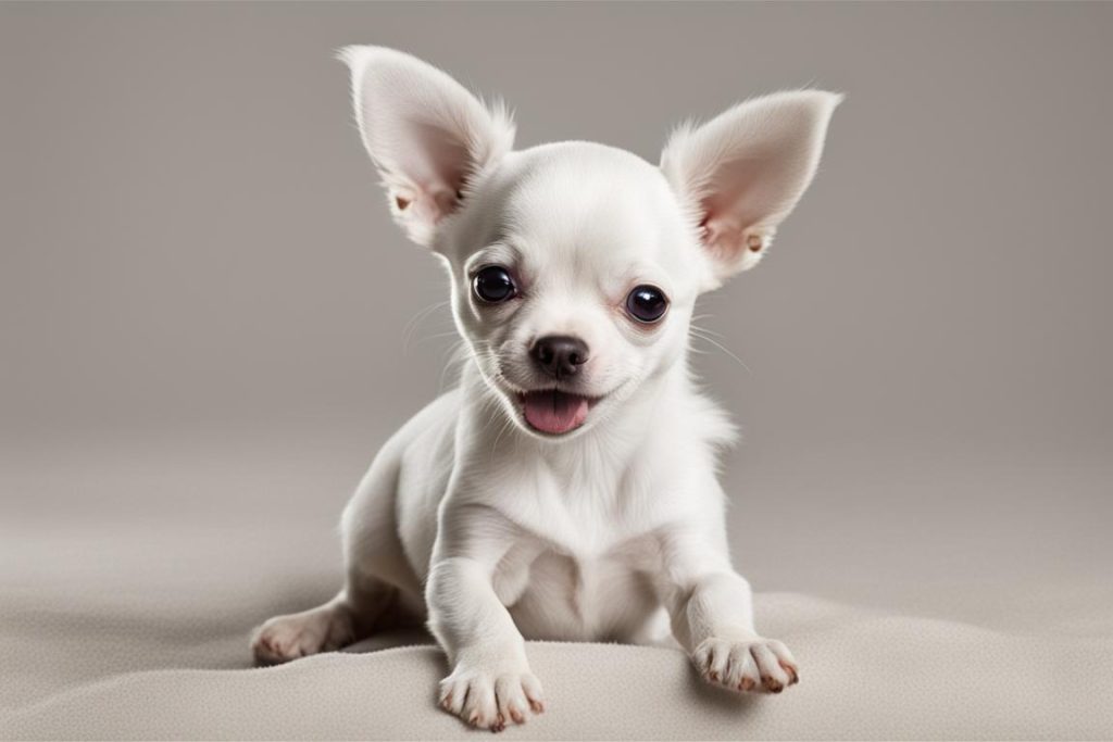 White Chihuahua puppy.