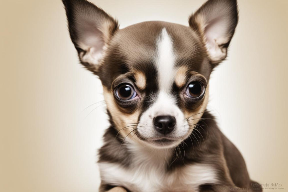 Tricolor chihuahua puppy.