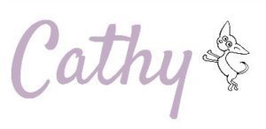 Cathy signature with cartoon chihuahua