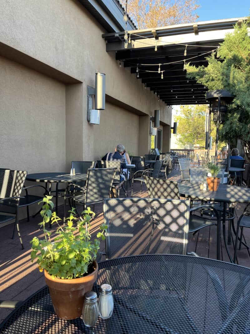 Dog friendly patio at Wild Thyme Café in Kanab, UT